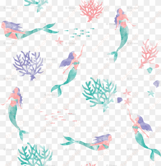 Black And White Download Watercolor Mermaids Wallpaper - Watercolor Mermaid transparent png image