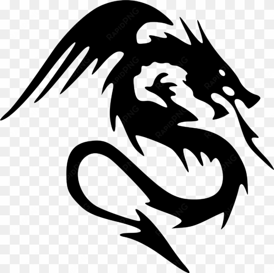 black and white dragon clip art