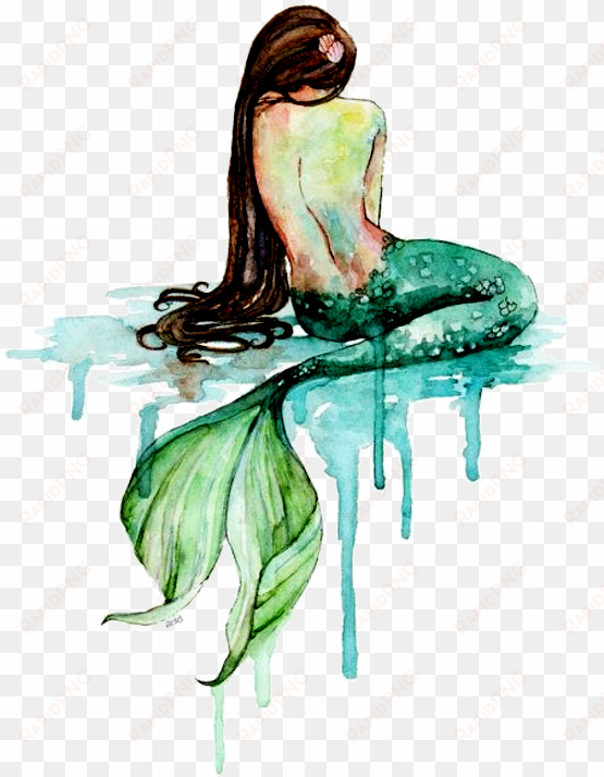 black and white drawing mermaid watercolor - watercolor mermaid