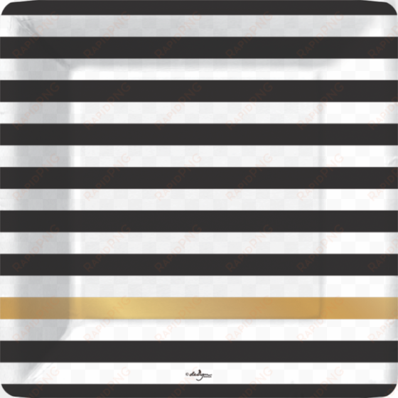 black and white horizontal stripe square plate with - plate