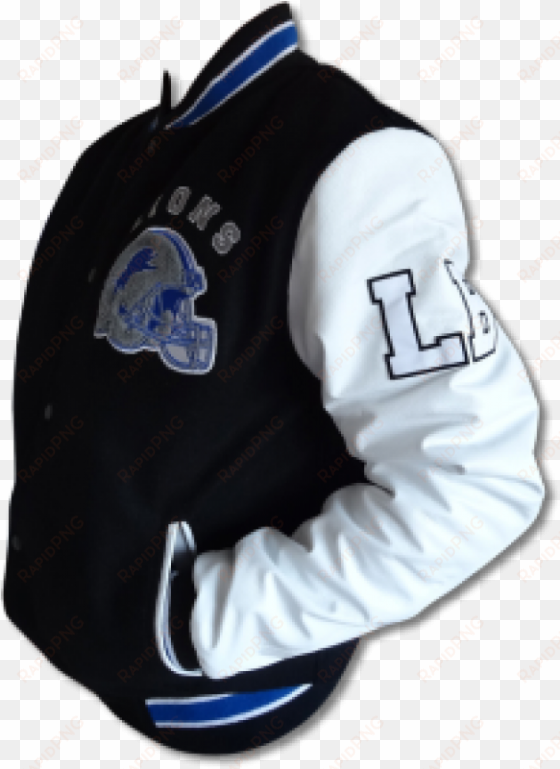 black and white letterman detroit lions jacket for - detroit lion baseball jacket