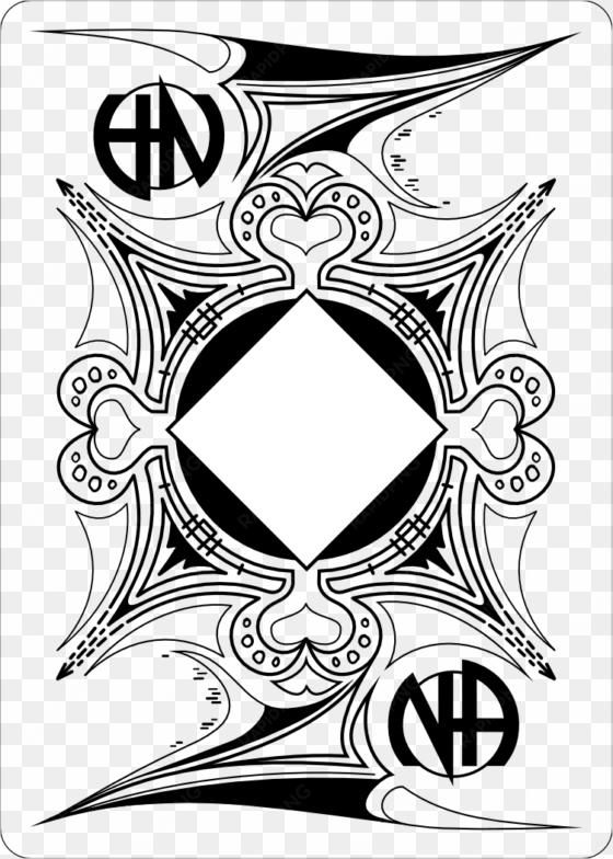 black and white na card back - playing card