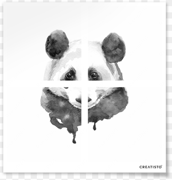 black and white pic of panda