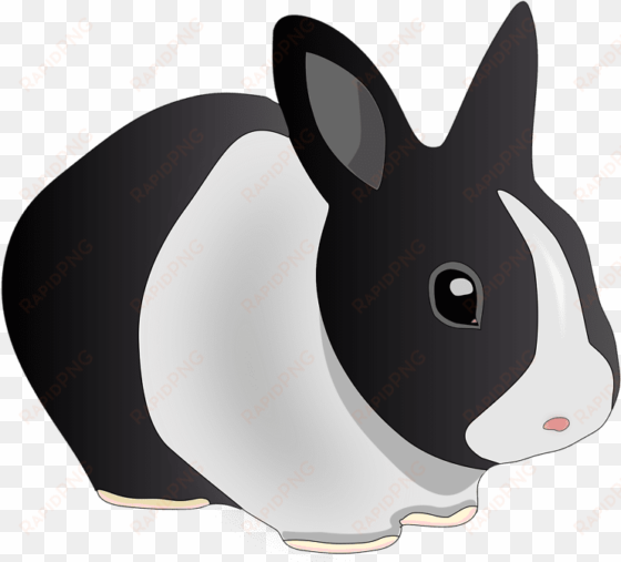black and white rabbit - rabbit clip art