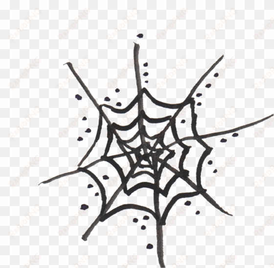 Black And White Spider Web Watercolor Hand Painted - Spider Web transparent png image