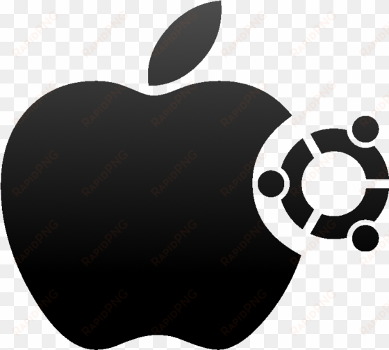 Black Apple Logo Transparent Background - Ubuntu Logo Black Png transparent png image