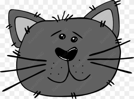 black cartoon cat face clip art - cats faces clip art