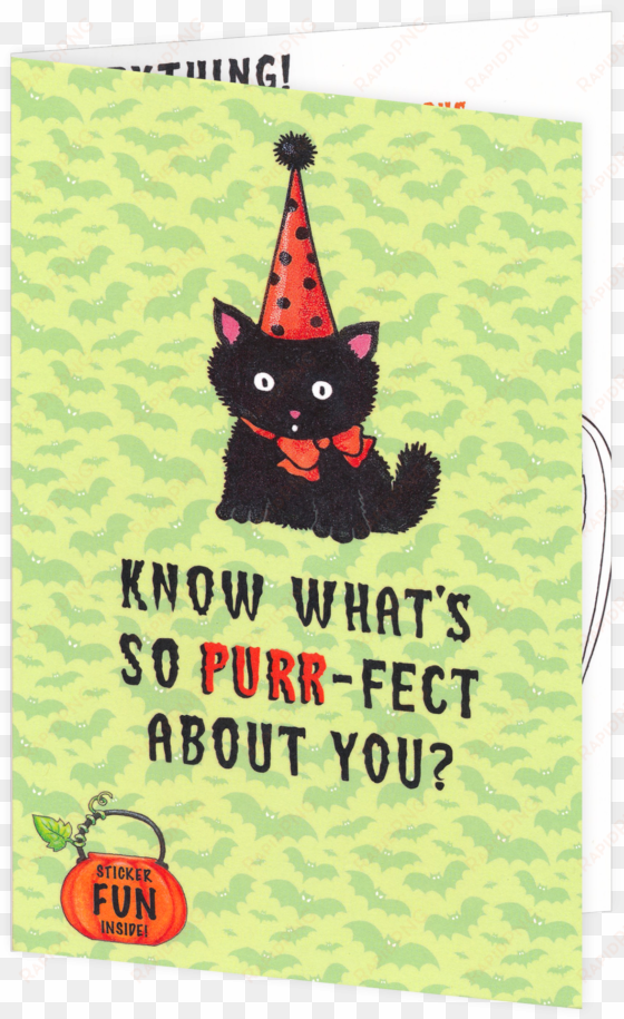 black cat halloween greeting card - greeting card