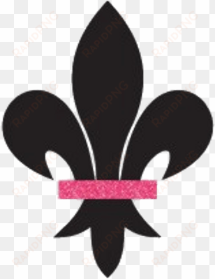 black fleur de lis with pink detail - flor de lis