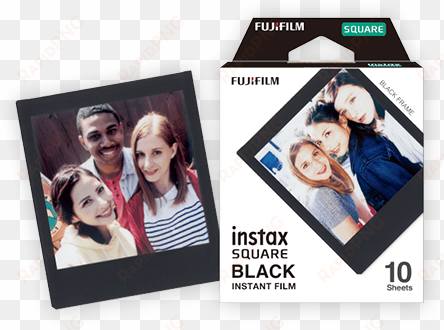 black frame•10sheets x 1packs - instax square black film