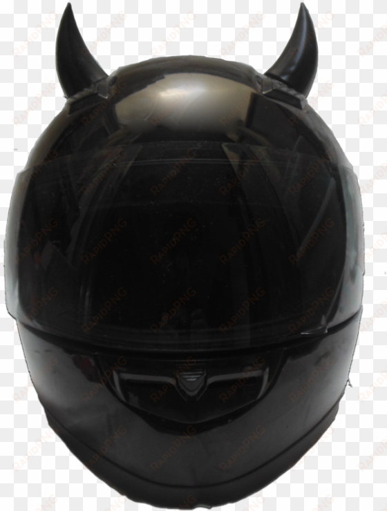 black helmet devil horns larger image - motorcycle helmet