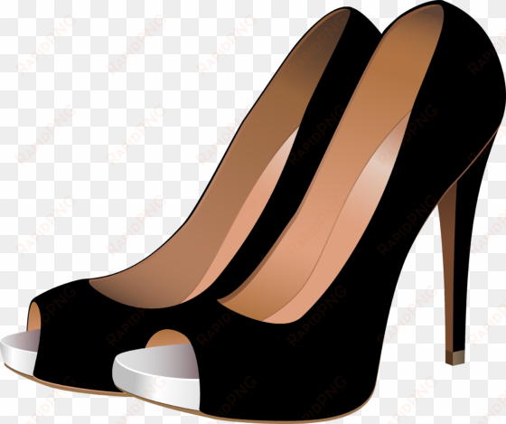 black high heels png clip art - high-heeled shoe