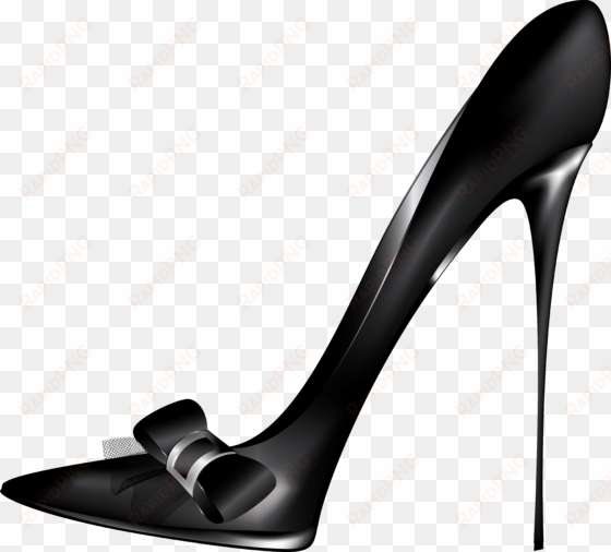 black high heels with bow png clip art - black high heel png