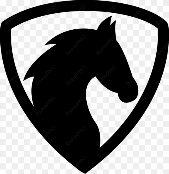black horse head in a shield comments - black horse head logo