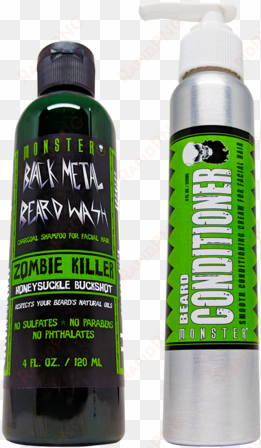 black metal beard wash and conditioner combo by monster - beard