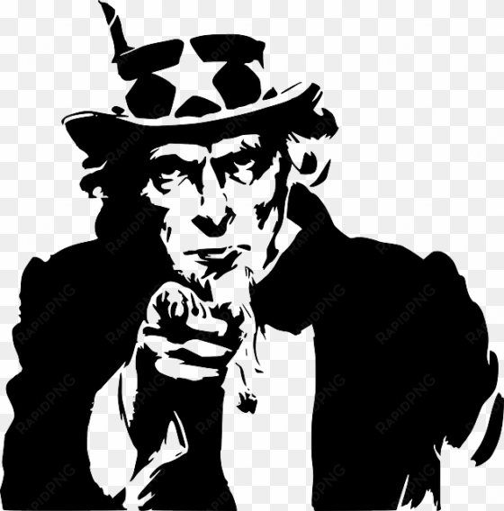 black, outline, states, hand, silhouette, person, white - want you uncle sam black and white