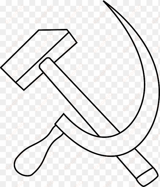 black, outline, white, tools, hammer, hardware, knife - draw hammer and sickle