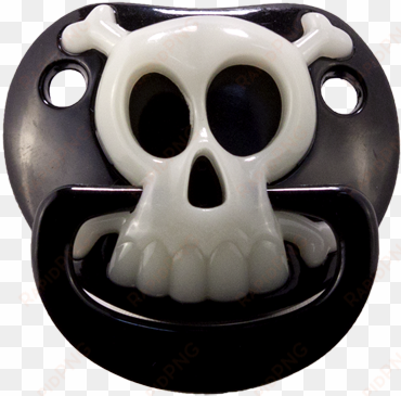 black pirate skull glow in the dark pacifier - punk pacifier