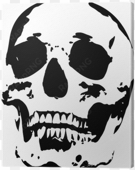 black skull silhouette isolated on white canvas print - totenkopf silhouette