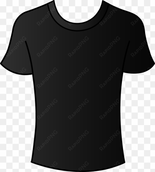 black t-shirt clip art round neck png - round neck t shirt png