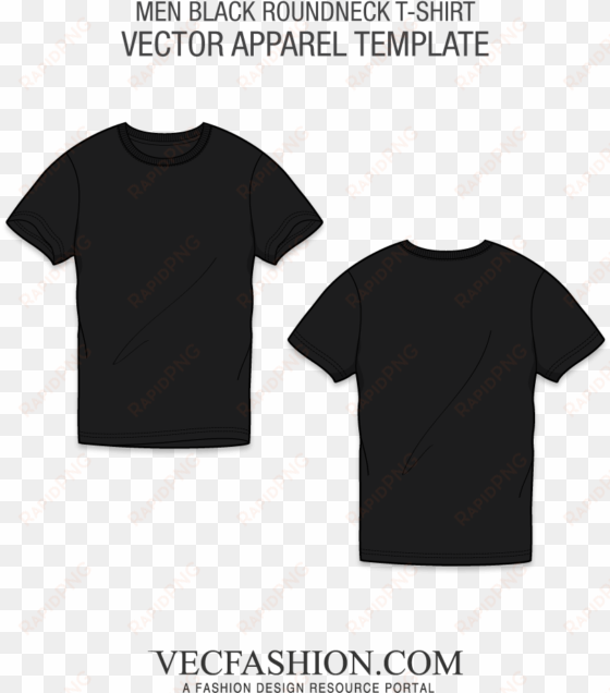 Black T Shirt Template Png Jpg Transparent Library - Black Round Neck T Shirt transparent png image