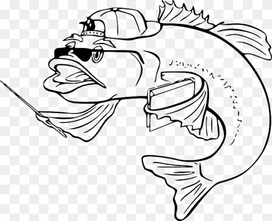 Black, Teacher, Outline, White, Cartoon, Bass, Fish - Fish Clip Art transparent png image