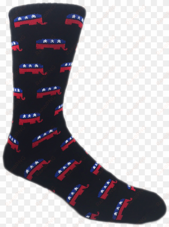 black/usa gop elephants - sock