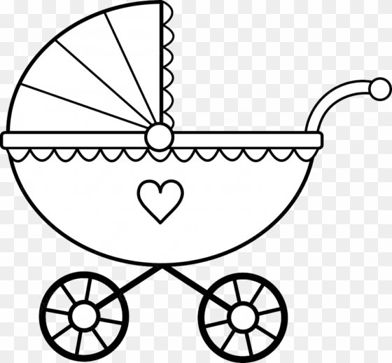 black & white clipart baby rattle - baby carriage clip art black and white