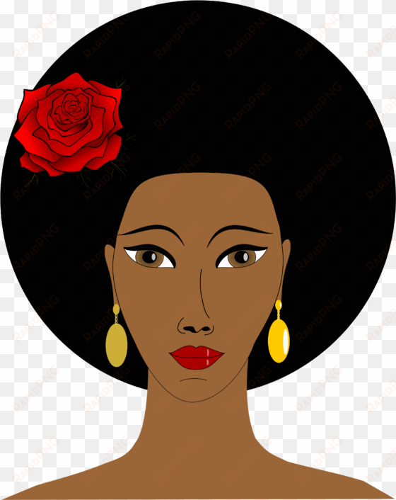 black woman with a rose icons png - black woman clipart