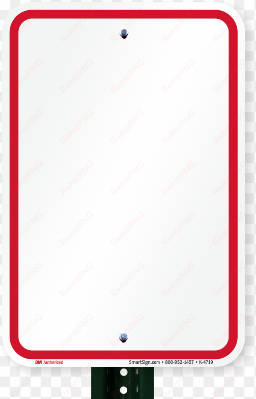 blank sign, red printed border - parking lot