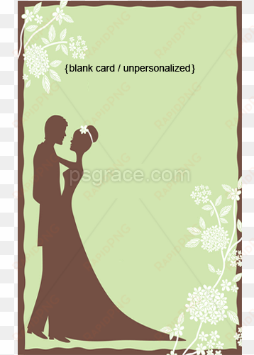 blank unpersonalized card silouette bride and groom - wedding shower invitation background