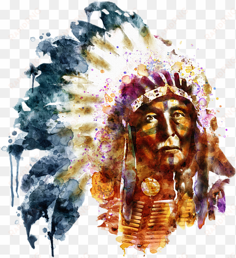 bleed area may not be visible - american indian watercolor paintings