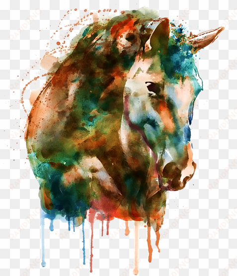 bleed area may not be visible - horse head watercolor