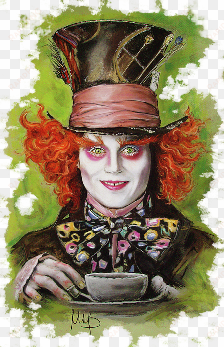 bleed area may not be visible - mad hatter johnny depp drawing