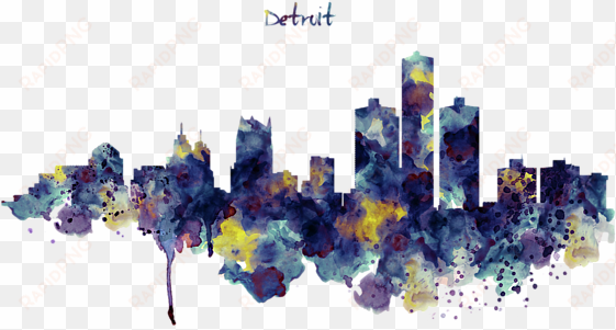 bleed area may not be visible - silhouette detroit skyline