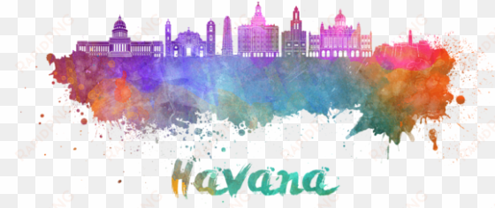 bleed area may not be visible - watercolor skyline havana