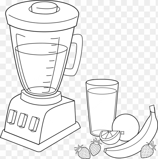 blender fruit smoothie colorable - blender coloring page