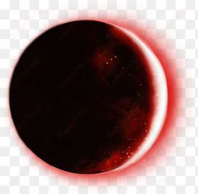bloodred black lunar planet sticker - circle