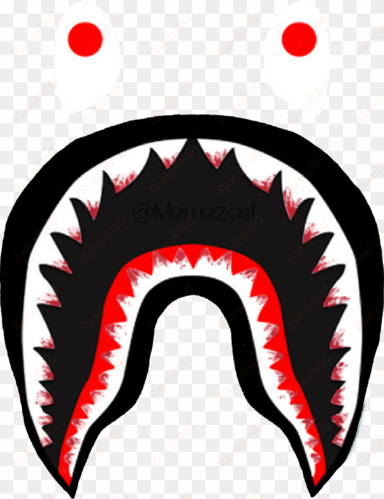 bloody bape logo teeth shark supreme bathingape memezas