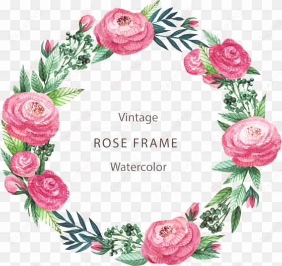 blooming beautiful flowers hand painted garland decorative - floral frame png