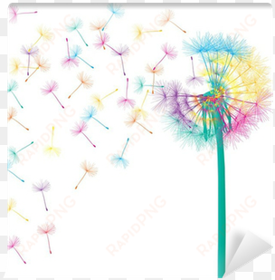 blow dandelion vector abstract background concept wall - vector graphics