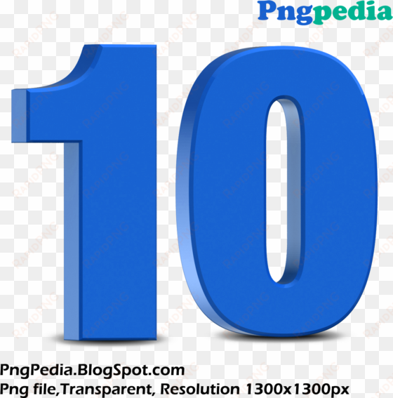 Blue 3d Numbers Set 10 Ten - Blue Number 10 3d transparent png image