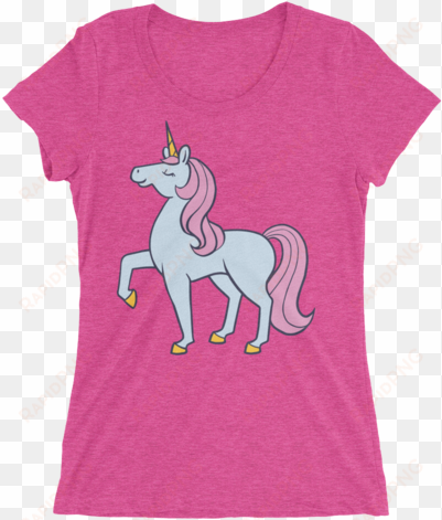 blue and pink unicorn short sleeve women's t-shirt - women's distinct heiress x triblend - aqua triblend