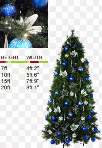 blue and silver - christmas tree in blue and silver png