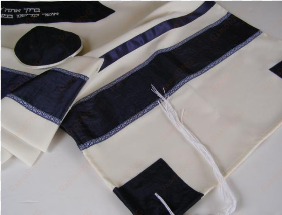 blue and white bar mitzvah tallit - tallit