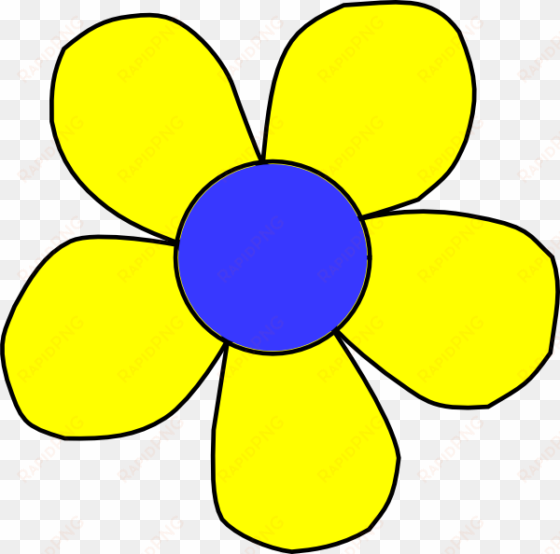 blue and yellow flower svg clip arts 600 x 594 px