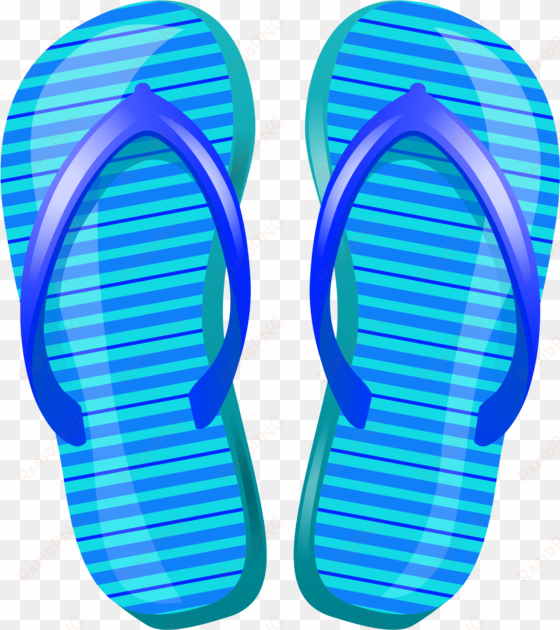 blue beach flip flops png vector clipart - beach sandals clipart
