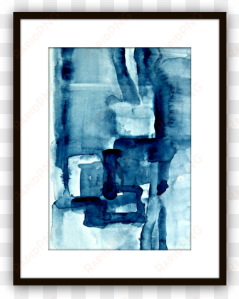 Blue Blocks Is A Small Watercolor Painting That Lead - Framed Modern Painting Png transparent png image