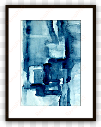 blue blocks is a small watercolor painting that lead - framed modern painting png