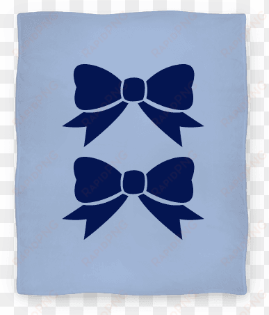 blue bows blanket - ribbon designs black and white